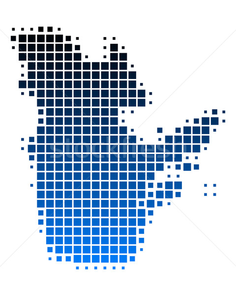 карта Квебек синий шаблон квадратный вектора Сток-фото © rbiedermann