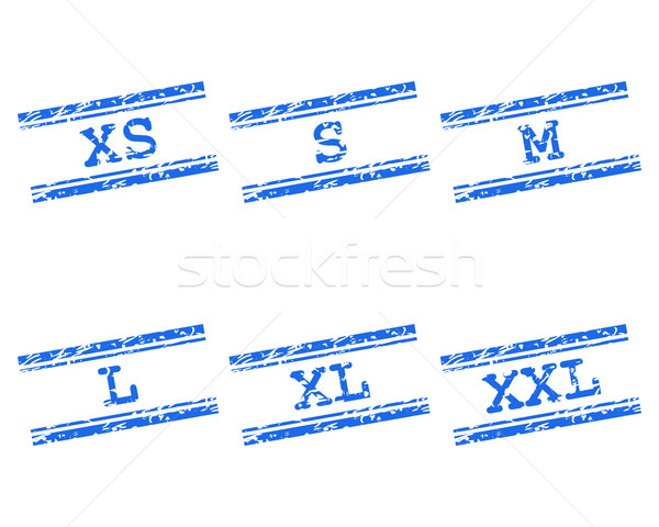 îmbrăcăminte dimensiune timbre albastru cerneală haine Imagine de stoc © rbiedermann
