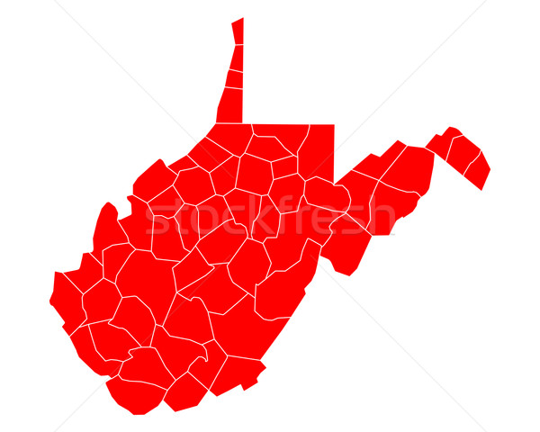 Foto stock: Mapa · West · Virginia · vermelho · EUA · vetor · Virgínia