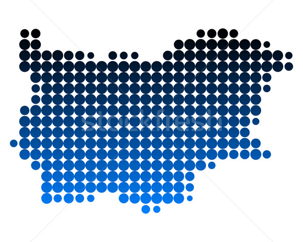 Karte Bulgarien blau Muster Kreis Punkt Stock foto © rbiedermann