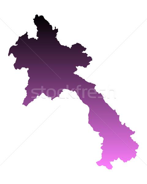 Térkép Laosz rózsaszín vektor izolált Stock fotó © rbiedermann