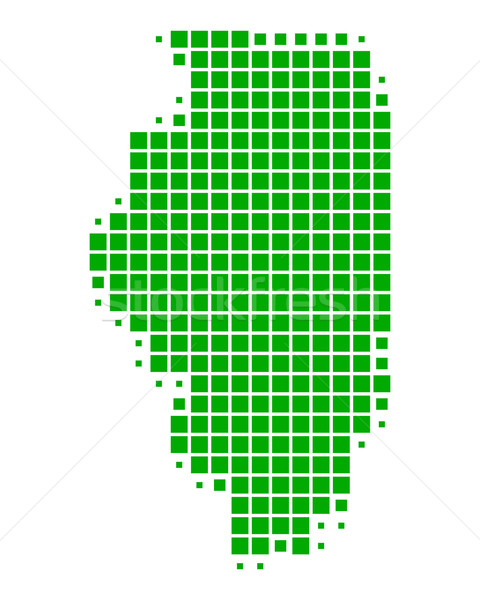 [[stock_photo]]: Carte · Illinois · vert · modèle · Amérique · USA