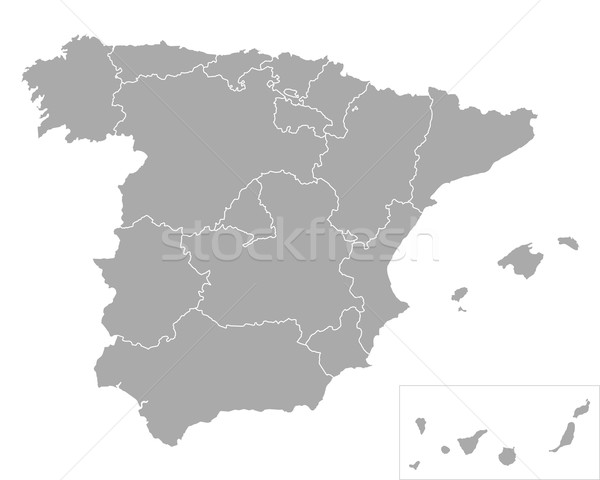 Hartă Spania călători Madrid izolat ilustrare Imagine de stoc © rbiedermann