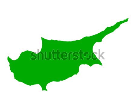 Harita Kıbrıs yeşil vektör yalıtılmış Stok fotoğraf © rbiedermann