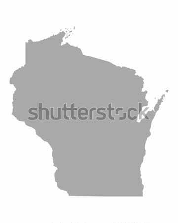 [[stock_photo]]: Carte · Wisconsin · Voyage · Amérique · USA · isolé