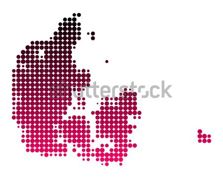 Kaart Denemarken zwarte patroon cirkel punt Stockfoto © rbiedermann
