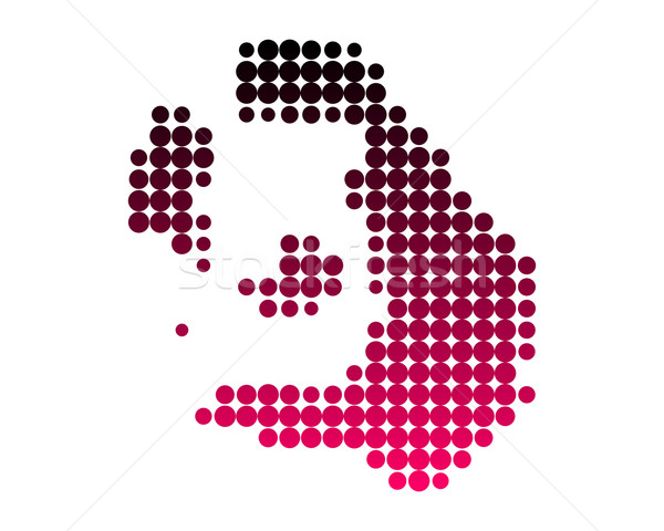карта Санторини шаблон розовый греческий круга Сток-фото © rbiedermann