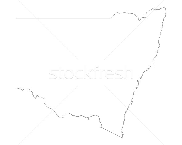 Kaart new south wales Australië geïsoleerd illustratie grijs Stockfoto © rbiedermann