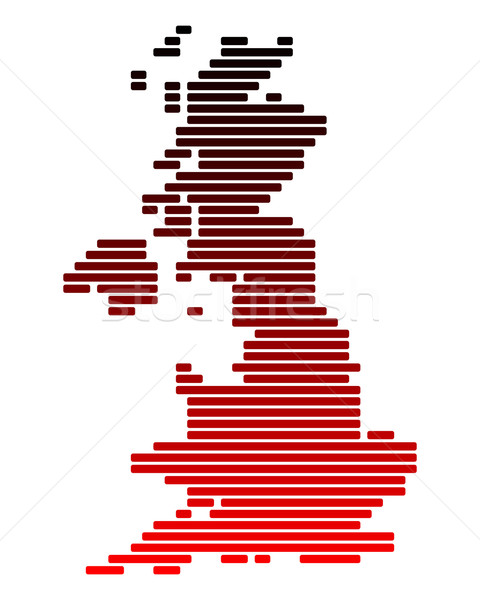 Kaart groot-brittannië Rood Engeland lijn lijnen Stockfoto © rbiedermann
