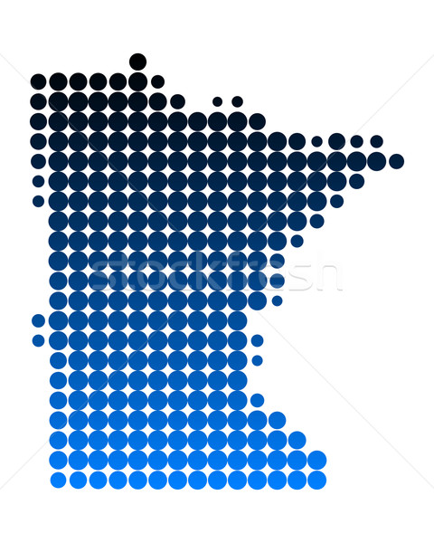 Mapa Minnesota azul padrão américa círculo Foto stock © rbiedermann