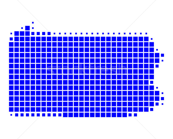 карта Пенсильвания синий шаблон Америки квадратный Сток-фото © rbiedermann
