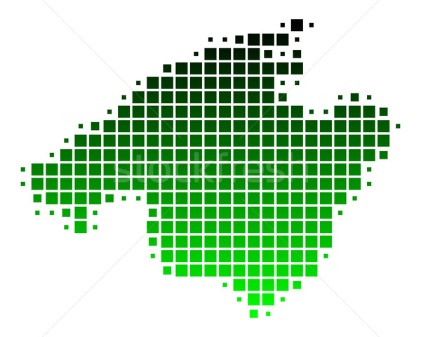 Carte majorque vert modèle carré Espagne [[stock_photo]] © rbiedermann