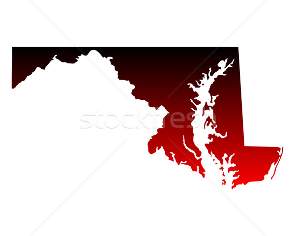 Mappa Maryland viaggio rosso america USA Foto d'archivio © rbiedermann