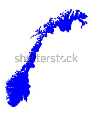 Carte Norvège bleu vecteur isolé [[stock_photo]] © rbiedermann