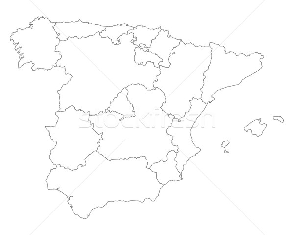Kaart Spanje achtergrond lijn vector Madrid Stockfoto © rbiedermann