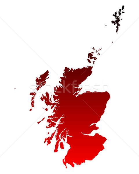 Foto stock: Mapa · escócia · viajar · vermelho · vetor