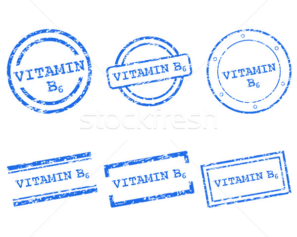 Stock photo: Vitamin B6 stamps