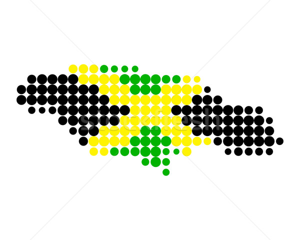 Térkép zászló Jamaica háttér utazás kör Stock fotó © rbiedermann