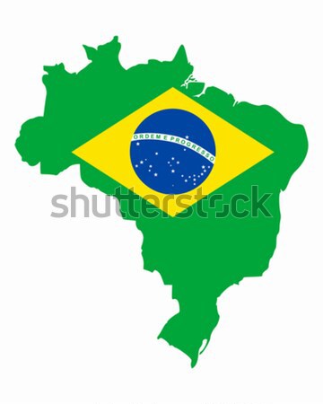 Harita bayrak Brezilya afiş vektör Stok fotoğraf © rbiedermann