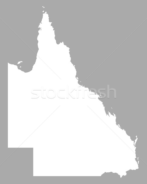 Carte queensland fond blanche ligne Australie Photo stock © rbiedermann