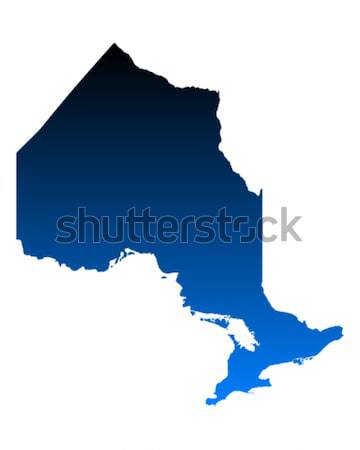 карта Онтарио синий вектора Канада изолированный Сток-фото © rbiedermann