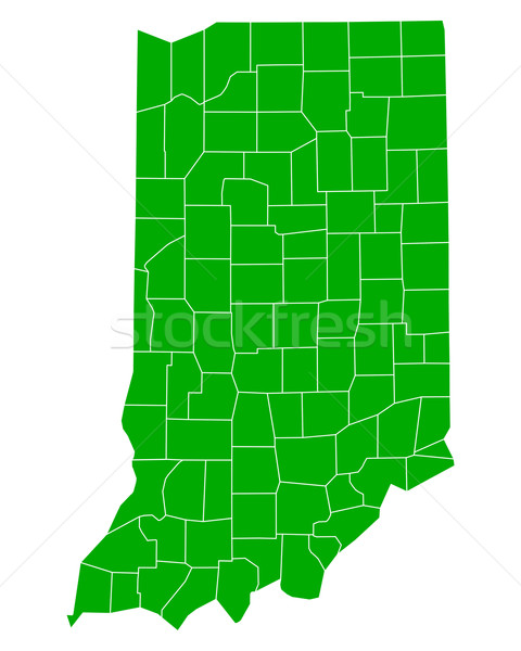 Térkép Indiana háttér zöld vonal vektor Stock fotó © rbiedermann