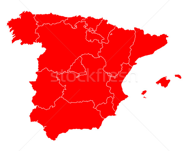 Mappa Spagna viaggio rosso Madrid isolato Foto d'archivio © rbiedermann
