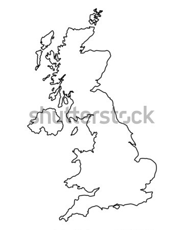 Mappa gran bretagna vettore Regno Unito isolato grigio Foto d'archivio © rbiedermann
