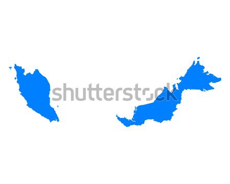 Kaart Maleisië Blauw reizen vector Stockfoto © rbiedermann