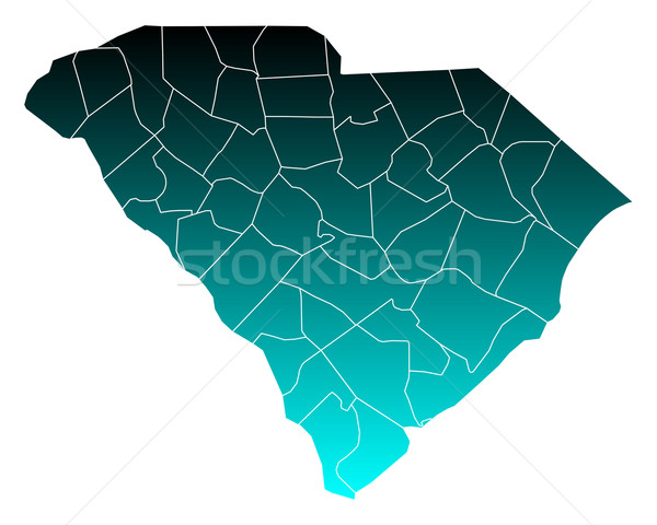 Kaart South Carolina groene Blauw USA vector Stockfoto © rbiedermann