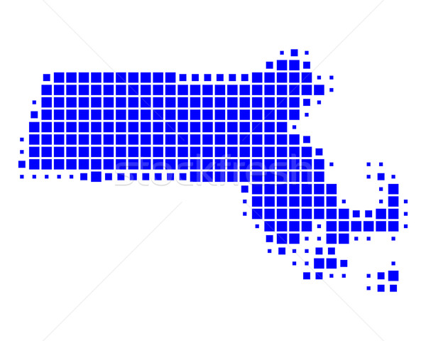карта Массачусетс синий шаблон США квадратный Сток-фото © rbiedermann