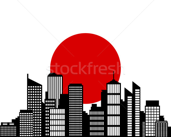 市 フラグ 日本 建物 風景 スカイライン ストックフォト © rbiedermann
