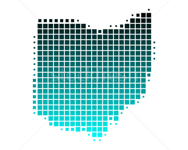 Karte Ohio grünen blau Muster america Stock foto © rbiedermann