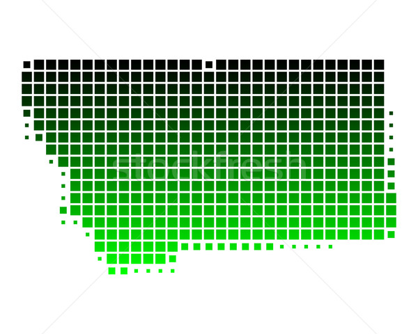карта Монтана зеленый шаблон Америки квадратный Сток-фото © rbiedermann