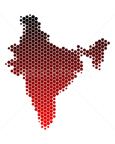地図 インド 背景 海 旅行 赤 ストックフォト © rbiedermann