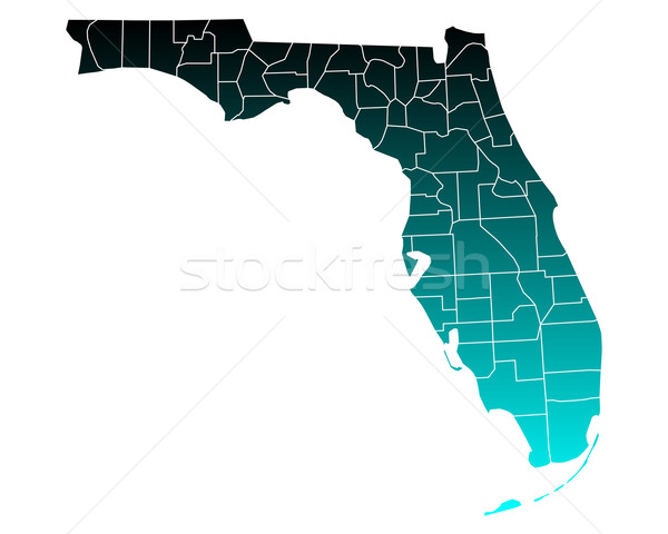 Mappa Florida verde blu viaggio USA Foto d'archivio © rbiedermann