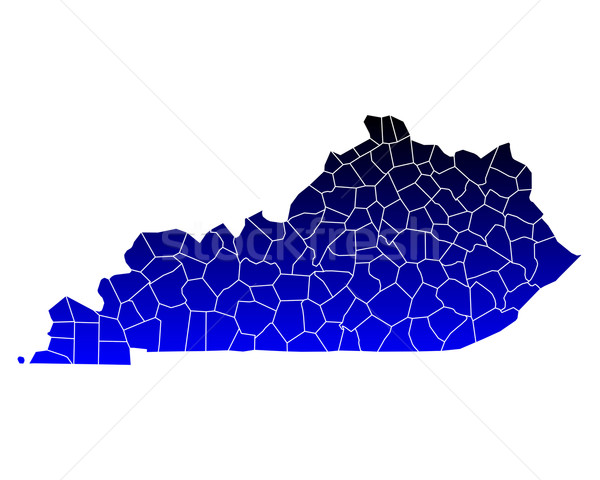 карта Кентукки синий США вектора изолированный Сток-фото © rbiedermann