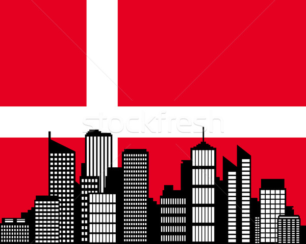 City and flag of Denmark Stock photo © rbiedermann