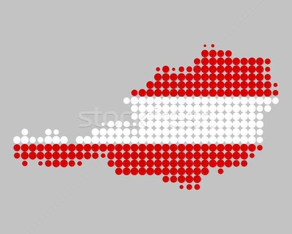 Kaart Oostenrijk wereld reizen Rood planeet Stockfoto © rbiedermann