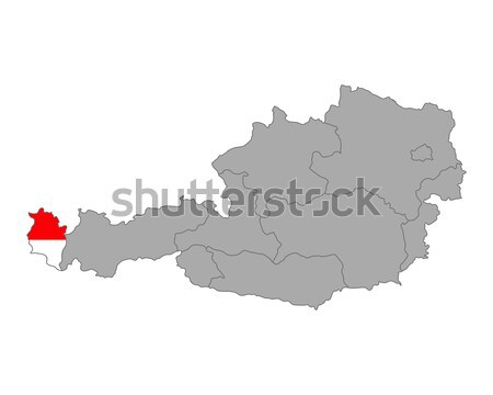 Kaart Oostenrijk vlag banner vector geïsoleerd Stockfoto © rbiedermann