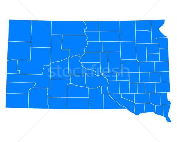 Mapa Dakota del Sur azul EUA vector aislado Foto stock © rbiedermann
