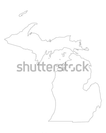 Hartă Michigan fundal linie SUA Imagine de stoc © rbiedermann
