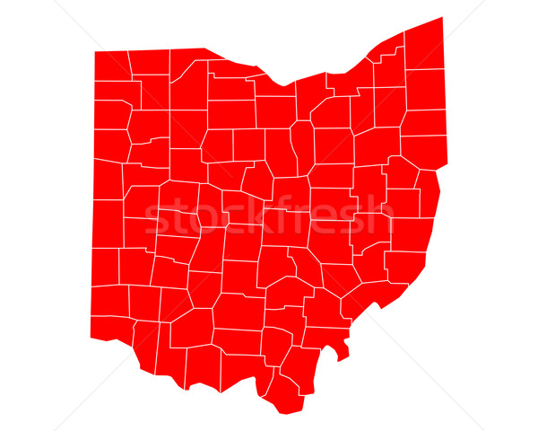 Carte Ohio Voyage rouge USA isolé Photo stock © rbiedermann