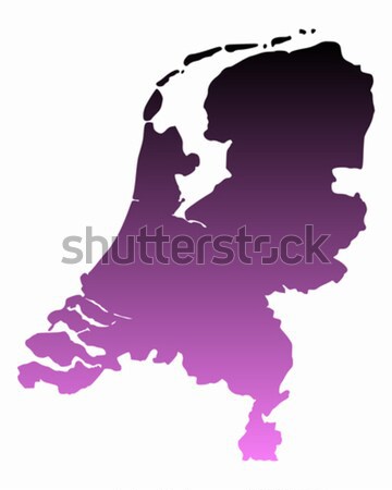 Mapa Países Bajos púrpura Holanda vector aislado Foto stock © rbiedermann