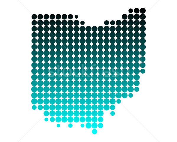 Foto stock: Mapa · Ohio · verde · padrão · américa · círculo