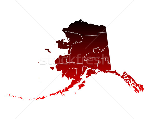 Stockfoto: Kaart · Alaska · reizen · Rood · USA · geïsoleerd