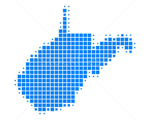 Térkép Nyugat-Virginia kék minta USA tér Stock fotó © rbiedermann