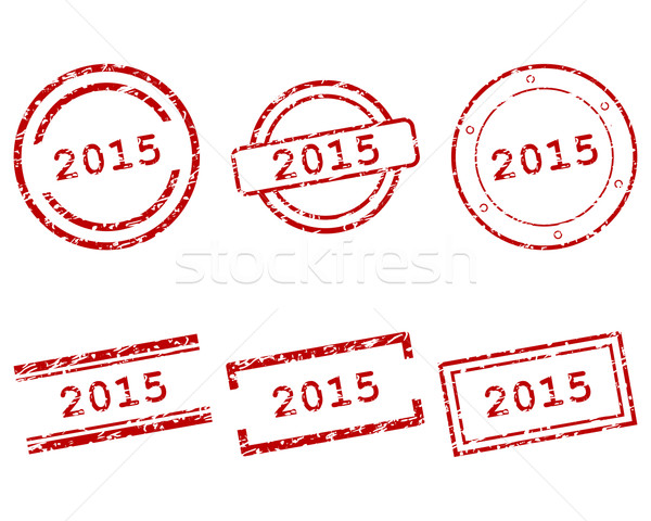 2015 postzegels ontwerp stempel grafische tag Stockfoto © rbiedermann