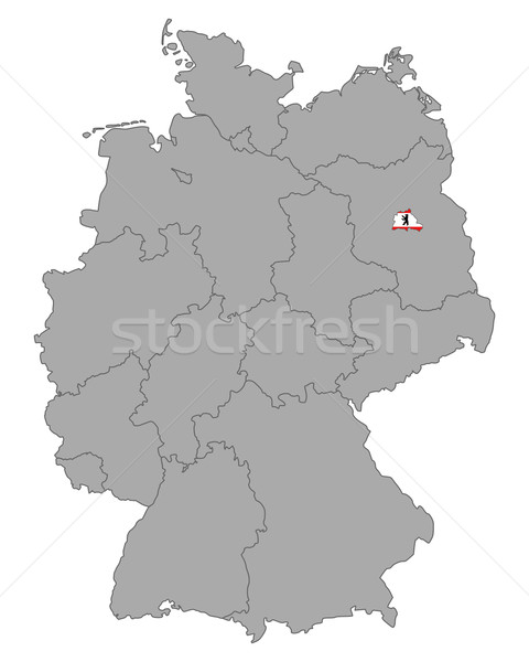 Foto stock: Mapa · Alemania · bandera · Berlín · viaje · banner