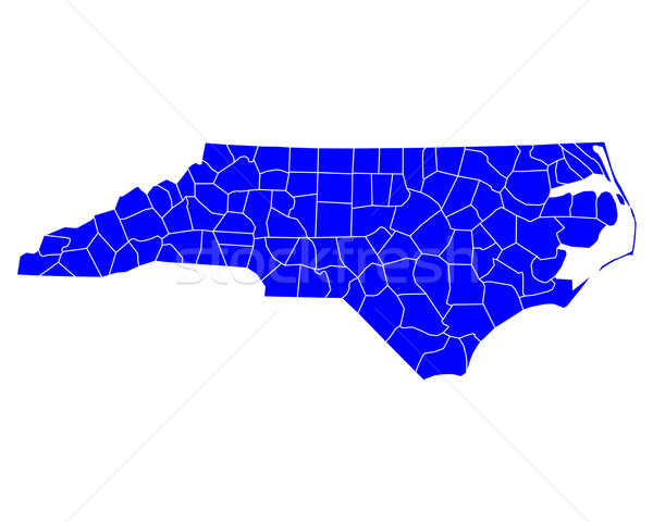 Mapa Carolina do Norte azul EUA vetor isolado Foto stock © rbiedermann